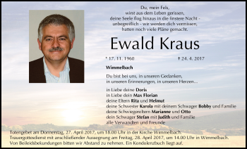 Anzeige von Ewald Kraus von MGO