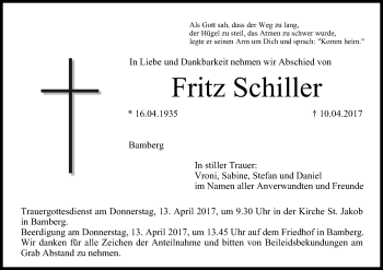 Anzeige von Fritz Schiller von MGO