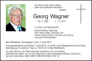Anzeige von Georg Wagner von MGO