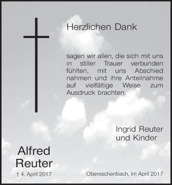 Anzeige von Alfred Reuter von MGO