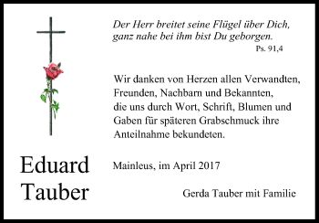 Anzeige von Eduard Tauber von MGO