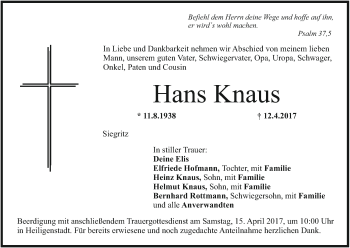 Anzeige von Hans Knaus von MGO