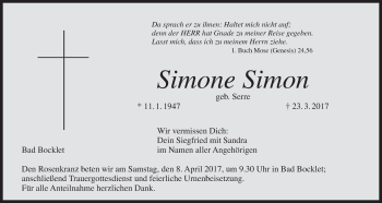 Anzeige von Simone Simon von MGO