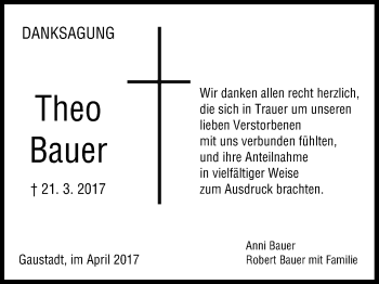 Anzeige von Theo Bauer von MGO