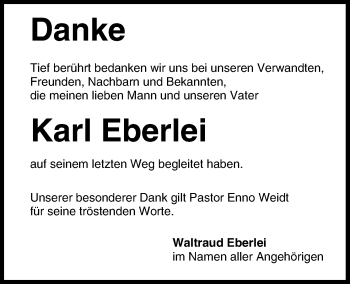 Anzeige von Karl Eberlei von MGO