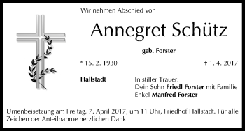 Anzeige von Annegret Schütz von MGO
