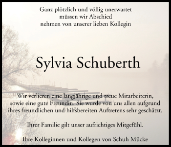 Anzeige von Sylvia Schuberth von MGO