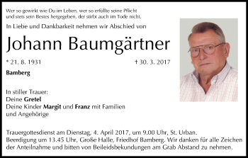 Anzeige von Johann Baumgärtner von MGO