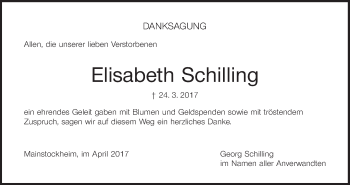 Anzeige von Elisabeth Schilling von MGO
