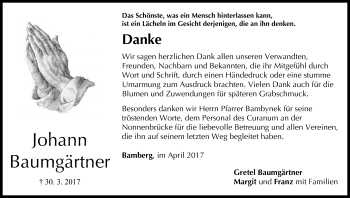 Anzeige von Johann Baumgärtner von MGO