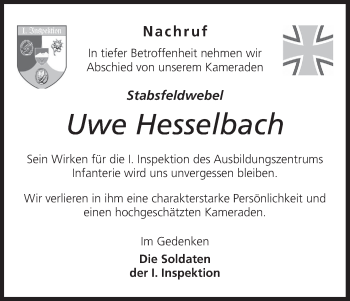 Anzeige von Uwe Hesselbach von MGO