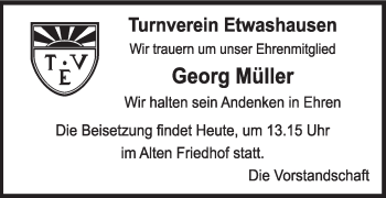 Anzeige von Georg Müller von MGO