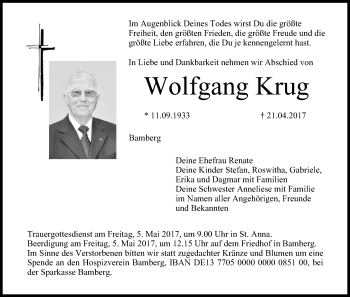 Anzeige von Wolfgang Krug von MGO