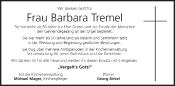 Anzeige von Barbara Tremel von MGO