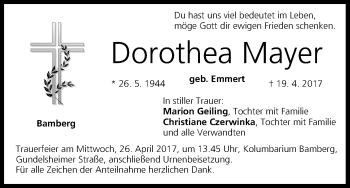 Anzeige von Dorothea Mayer von MGO