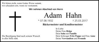 Anzeige von Adam Hahn von MGO