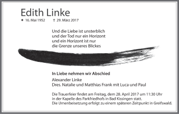 Anzeige von Edith Linke von MGO