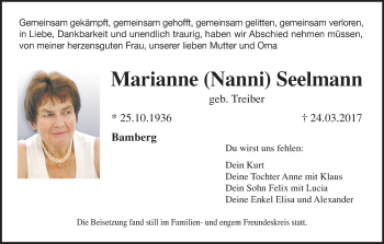 Anzeige von Marianne Seelmann von MGO
