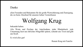 Anzeige von Wolfgang Krug von MGO