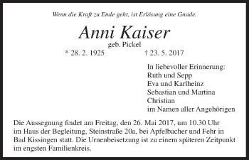 Anzeige von Anni Kaiser von MGO