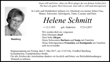 Anzeige von Helene Schmitt von MGO