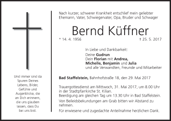 Anzeige von Bernd Küffner von MGO