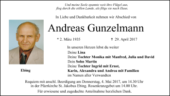 Anzeige von Andreas Gunzelmann von MGO