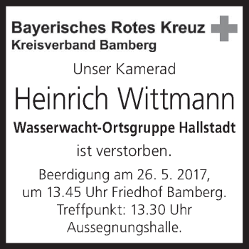 Anzeige von Heinrich Wittmann von MGO