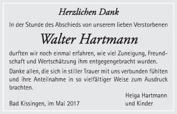 Anzeige von Walter Hartmann von MGO