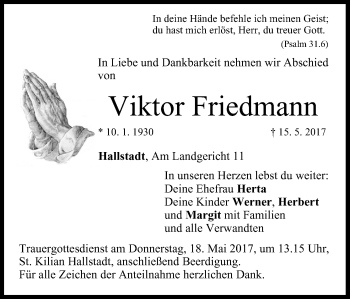 Anzeige von Viktor Friedmann von MGO