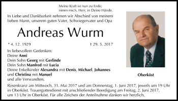 Anzeige von Andreas Wurm von MGO