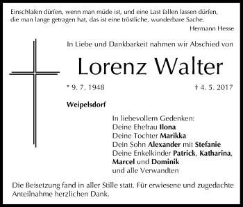 Anzeige von Lorenz Walter von MGO