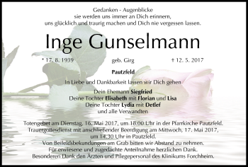 Anzeige von Inge Gunselmann von MGO