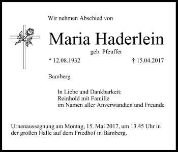 Anzeige von Maria Haderlein von MGO
