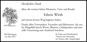 Anzeige von Edwin Wirth von MGO