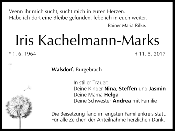 Anzeige von Iris Kachelmann-Marks von MGO