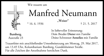 Anzeige von Manfred Neumann von MGO