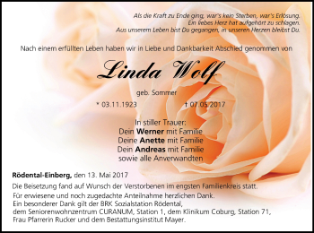 Anzeige von Linda Wolf von MGO