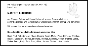 Anzeige von Manfred Burkhard von MGO