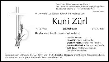 Anzeige von Kuni Zürl von MGO