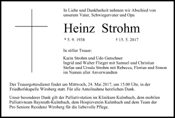 Anzeige von Heinz Strohm von MGO