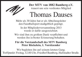 Anzeige von Thomas Dauses von MGO
