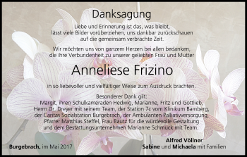 Anzeige von Anneliese Frizino von MGO