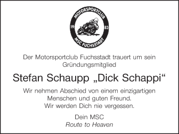 Anzeige von Stefan Schaupp von MGO