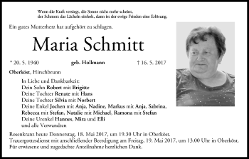 Anzeige von Maria Schmitt von MGO