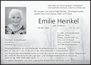 Anzeige von Emilie Heinkel von MGO