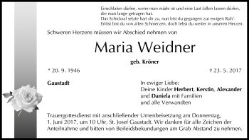 Anzeige von Maria Weidner von MGO