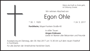 Anzeige von Egon Ohle von MGO