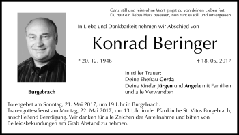 Anzeige von Konrad Beringer von MGO