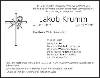 Anzeige von Jakob Krumm von MGO